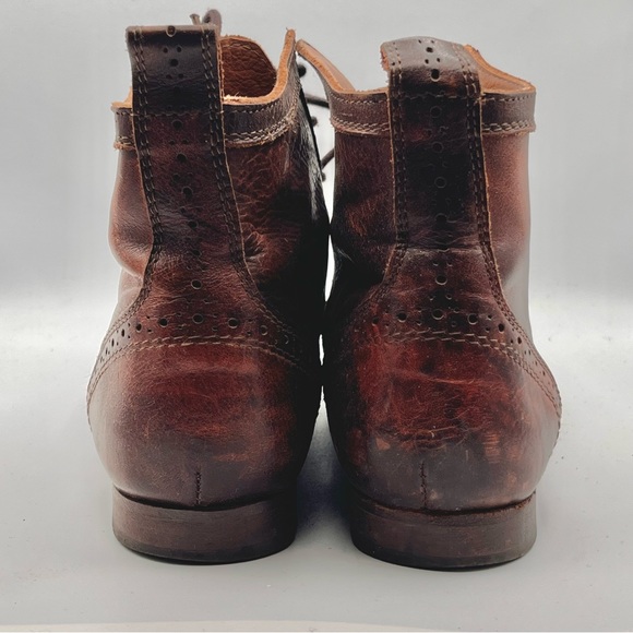 **RARE** VINTAGE MASSIMO DUTTI ALL LEATHER LACE UP ANKLE BOOTS - Picture 2 of 14